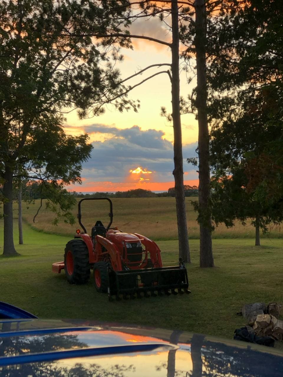 Kubota tractor at work