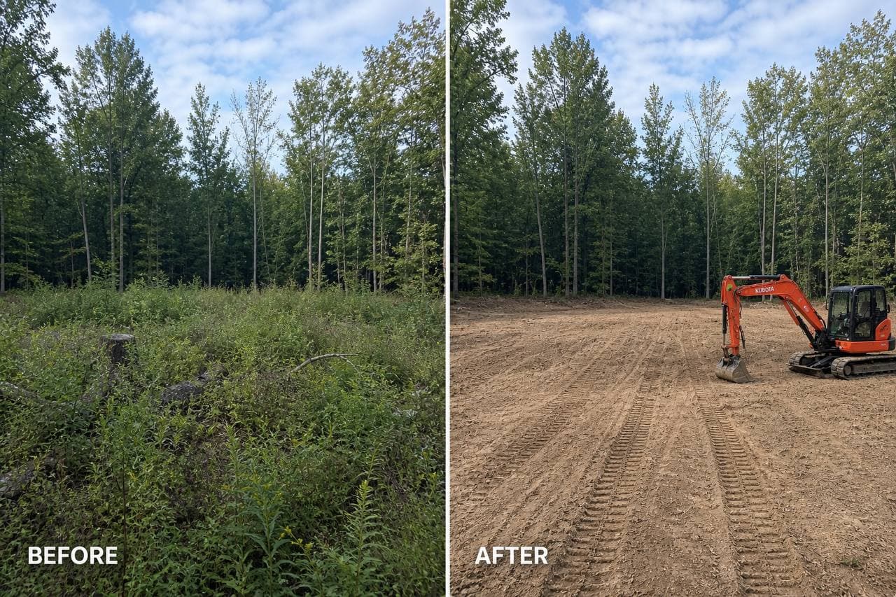 Land clearing project Petoskey Michigan