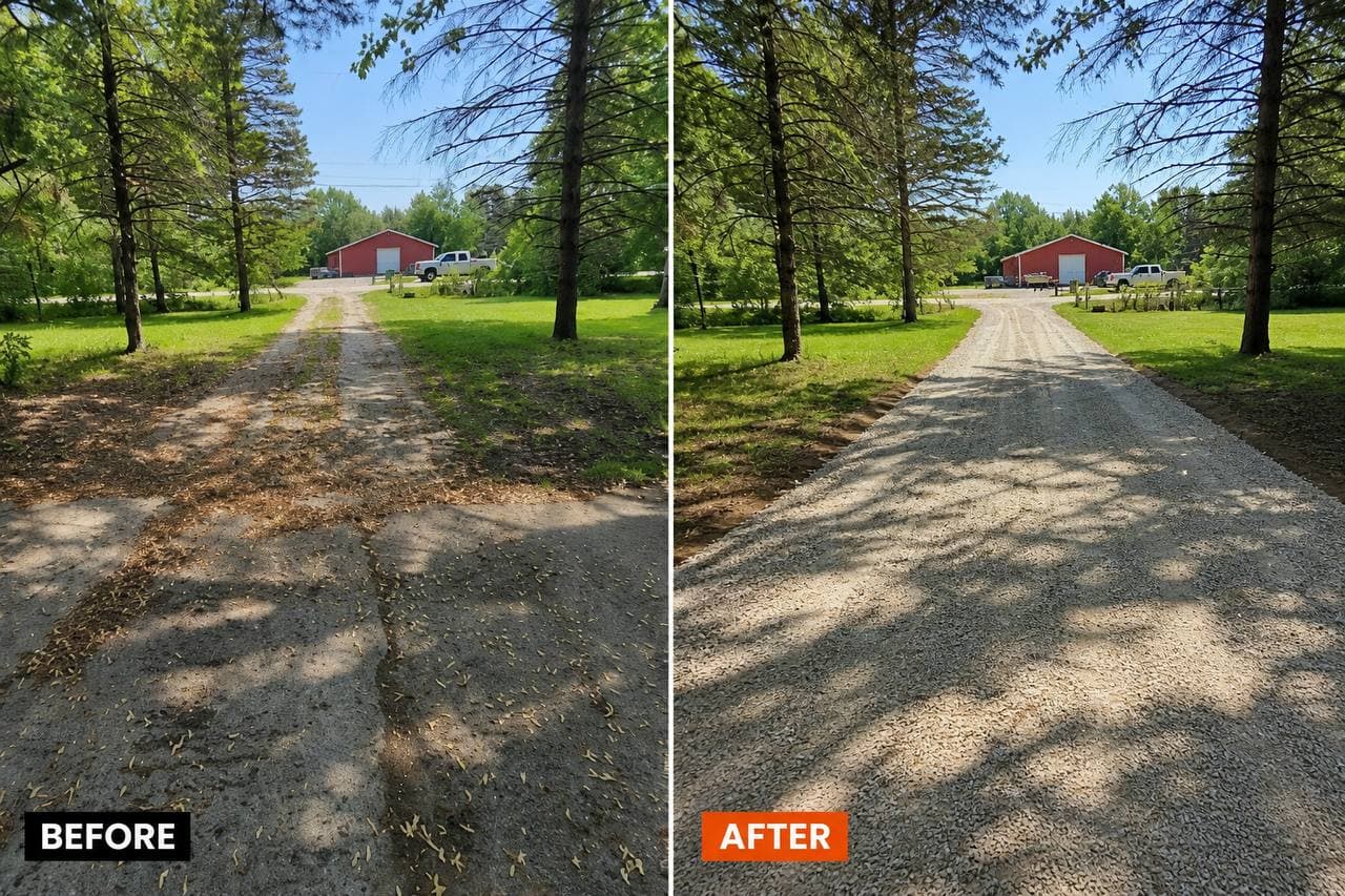 Driveway installation and grading project Charlevoix Michigan
